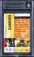 Eagles Brian Dawkins Signed 2006 Flair Showcase Hot Hands #HH3 Card BAS Slabbed