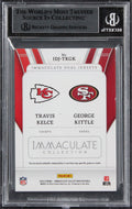 Kelce & Kittle Signed 2023 Immaculate Collection DJ #8 18/49 Card BAS Slabbed