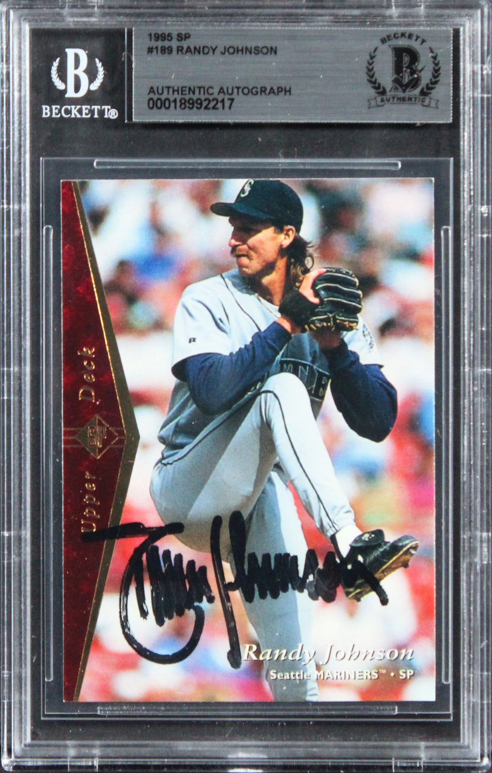 Mariners Randy Johnson Authentic Signed 1995 SP #189 Card BAS Slabbed