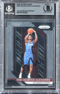 Clippers Shai Gilgeous-Alexander Signed 2018 Panini Prizm #184 RC Card BAS Slab