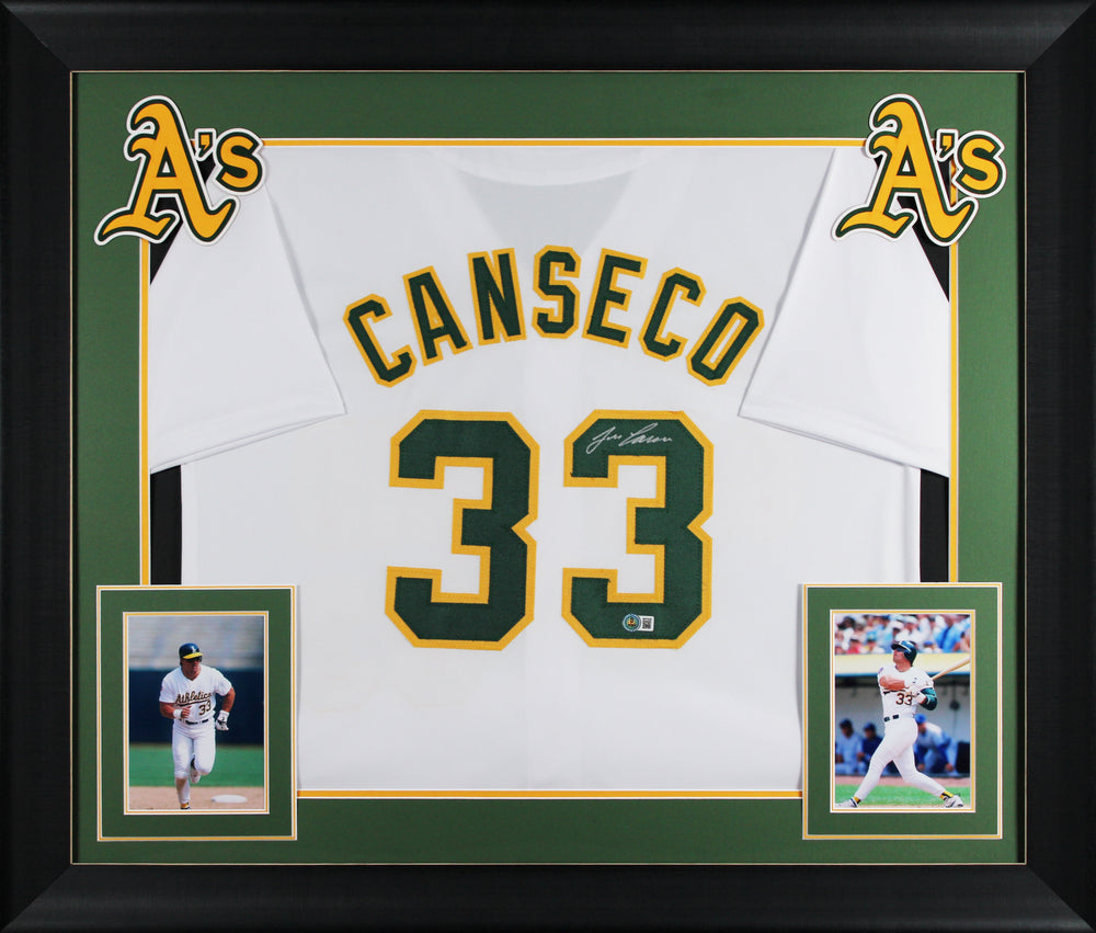 Jose Canseco Authentic Signed White Pro Style Framed Jersey BAS Witnessed