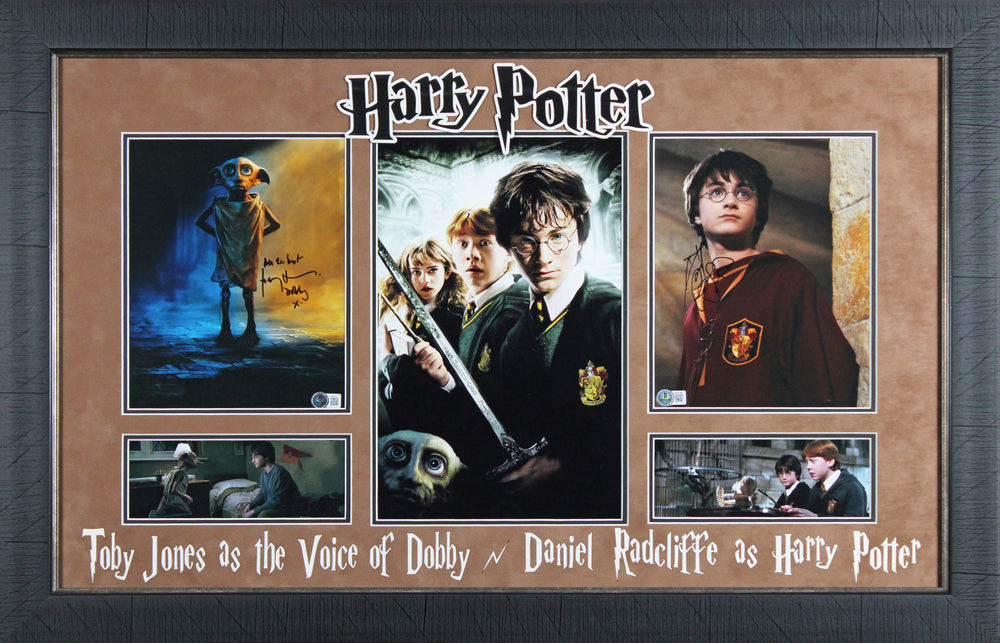 Daniel Radcliffe & Toby Jones Harry Potter Signed 8x10 Photo Framed Display BAS