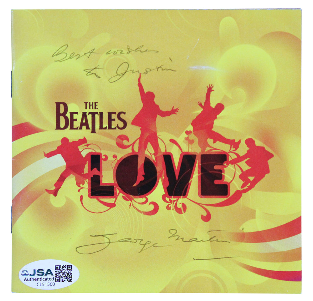 George Martin "Best Wishes to Justin" Signed Love CD Booklet JSA #CL51500