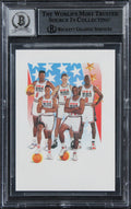 Lakers Magic Johnson Signed 1991 Skybox Team USA Card Auto Grade 10! BAS Slabbed
