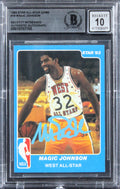 Magic Johnson Signed 1983 Star All-Star Game #18 Card Auto Grade 10! BAS Slabbed