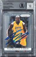 Lakers Shaquille O'Neal Signed 2013 Panini Prizm #204 Card Auto 10! BAS Slabbed