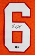 Baker Mayfield Authentic Signed Orange Throwback Pro Style Jersey BAS Witnessed