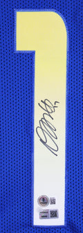Davante Adams Authentic Signed Blue Pro Style Framed Jersey Autographed BAS 2