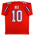 Bo Nix Authentic Signed Orange Throwback Pro Style Jersey BAS Witnessed
