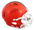 Browns Quinshon Judkins "Dawg Pound" Signed F/S Speed Rep Helmet W/ Case BAS Wit