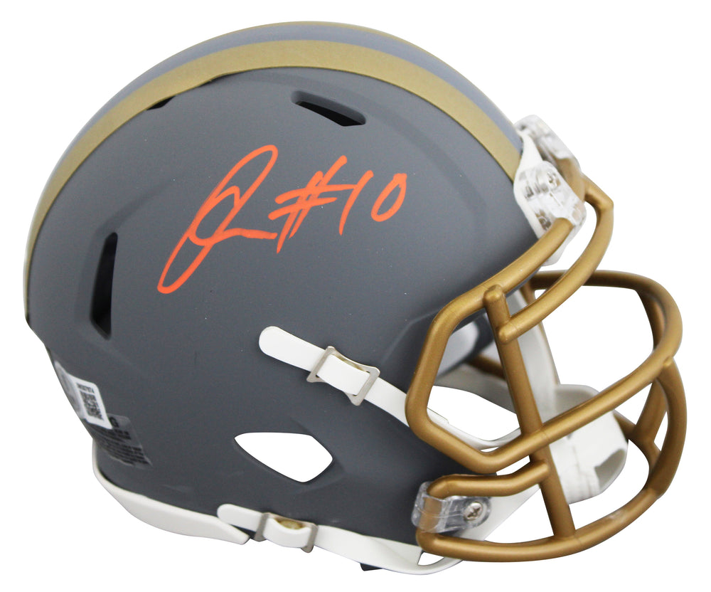 Browns Quinshon Judkins Authentic Signed Slate Speed Mini Helmet BAS Witnessed