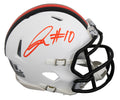 Browns Quinshon Judkins Signed 2023 On-Field Alt Speed Mini Helmet W/ Case BAS W