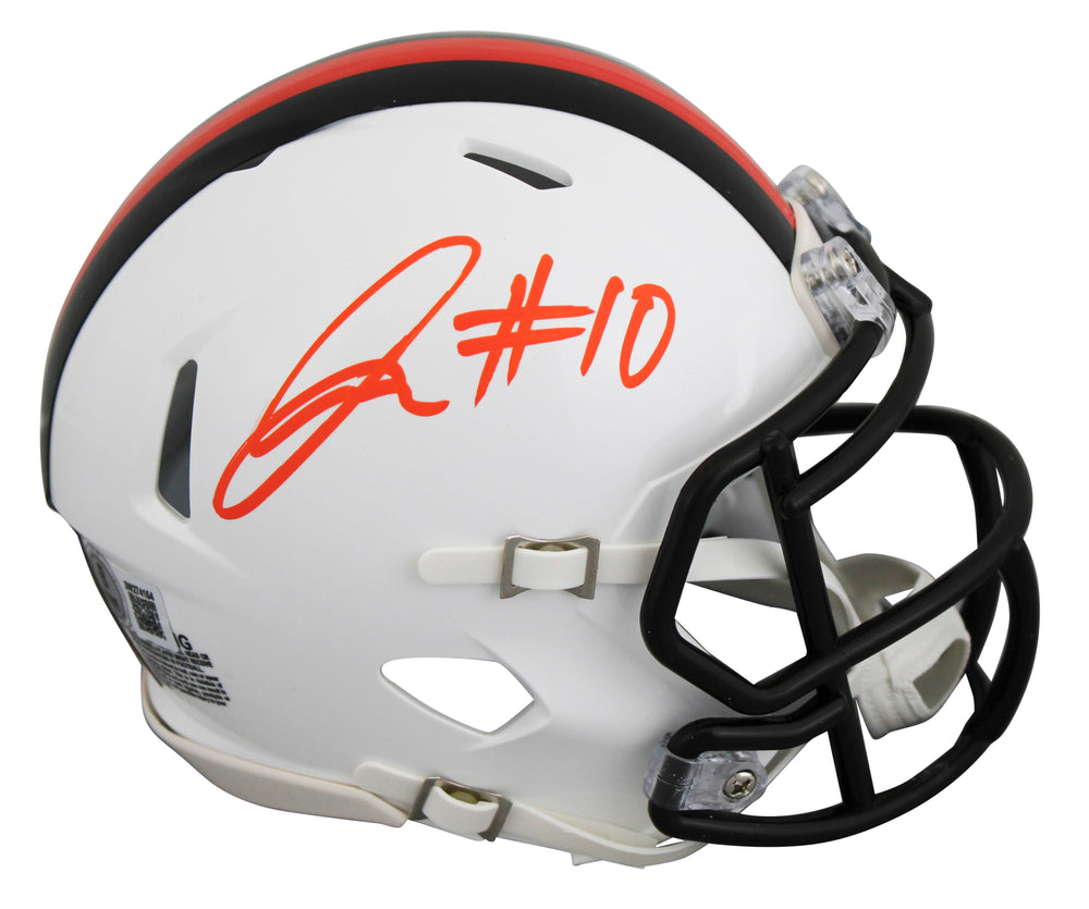 Browns Quinshon Judkins Signed 2023 On-Field Alt Speed Mini Helmet BAS Witnessed