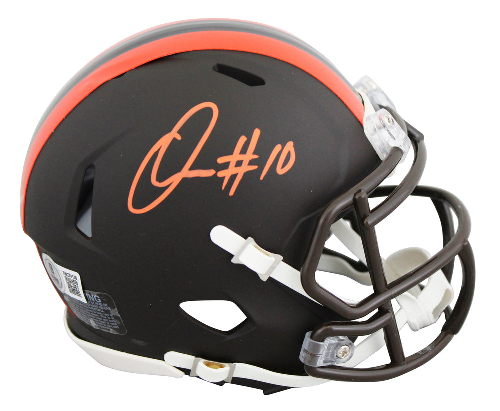 Browns Quinshon Judkins Signed 2025 On-Field Alt Speed Mini Helmet BAS Witnessed