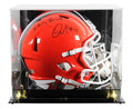 Browns Quinshon Judkins "Dawg Pound" Signed F/S Speed Rep Helmet W/ Case BAS Wit