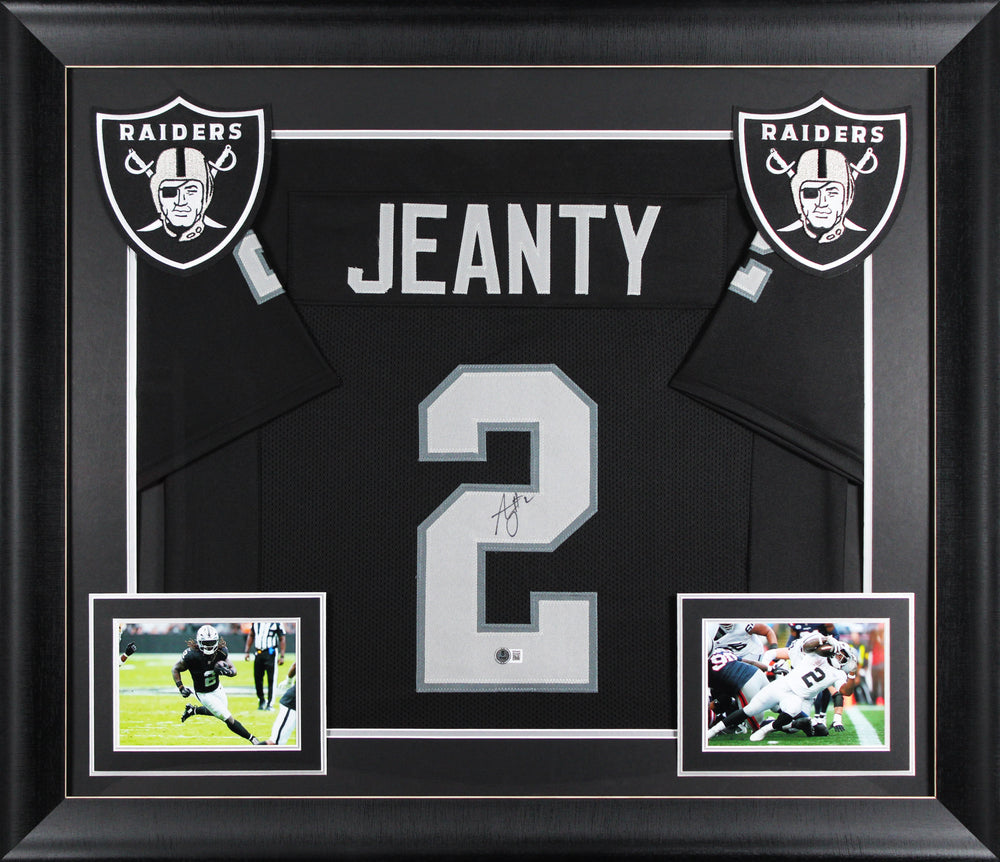 Ashton Jeanty Authentic Signed Black Pro Style Framed Jersey BAS Witnessed 2