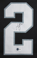 Ashton Jeanty Authentic Signed Black Pro Style Framed Jersey BAS Witnessed 2