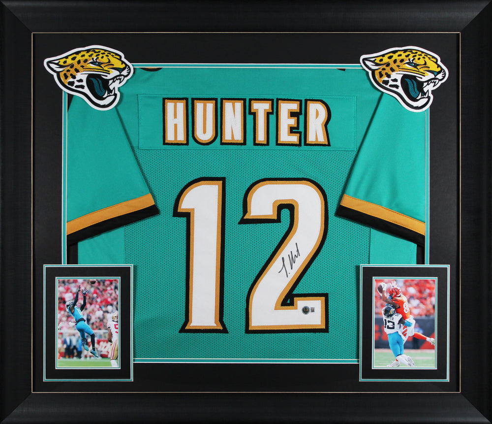 Travis Hunter Signed Teal Alternate Pro Style Framed Jersey BAS Witnessed