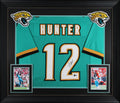Travis Hunter Signed Teal Alternate Pro Style Framed Jersey BAS Witnessed