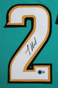 Travis Hunter Signed Teal Alternate Pro Style Framed Jersey BAS Witnessed