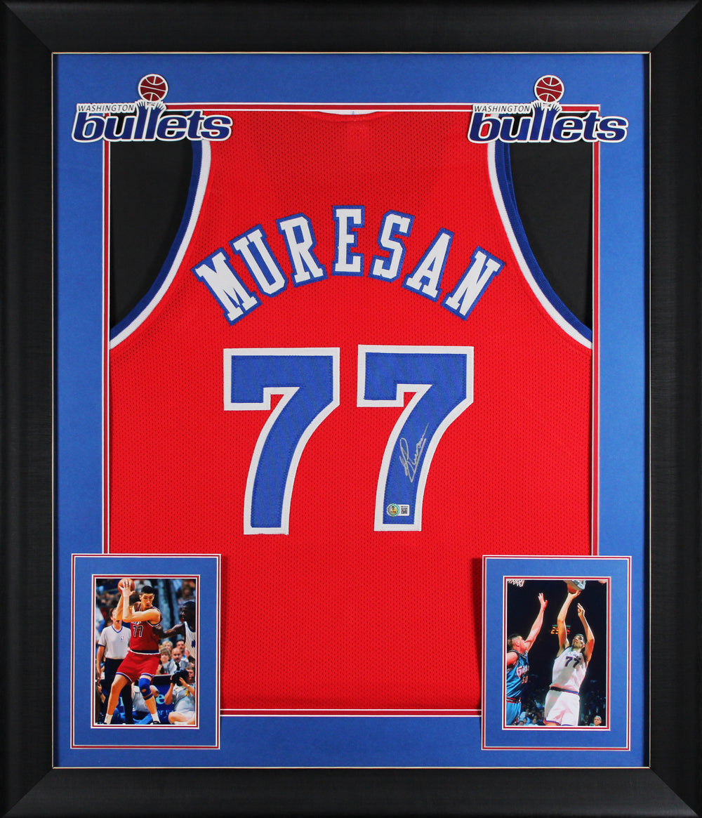 Gheorghe Muresan Authentic Signed Red Pro Style Framed Jersey BAS Witnessed