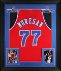 Gheorghe Muresan Authentic Signed Red Pro Style Framed Jersey BAS Witnessed