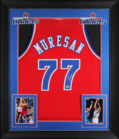 Gheorghe Muresan Authentic Signed Red Pro Style Framed Jersey BAS Witnessed