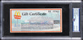 Ray Kroc McDonald's Signed 2.75x6 50 Cent 1974 Gift Certificate PSA/DNA Slabbed