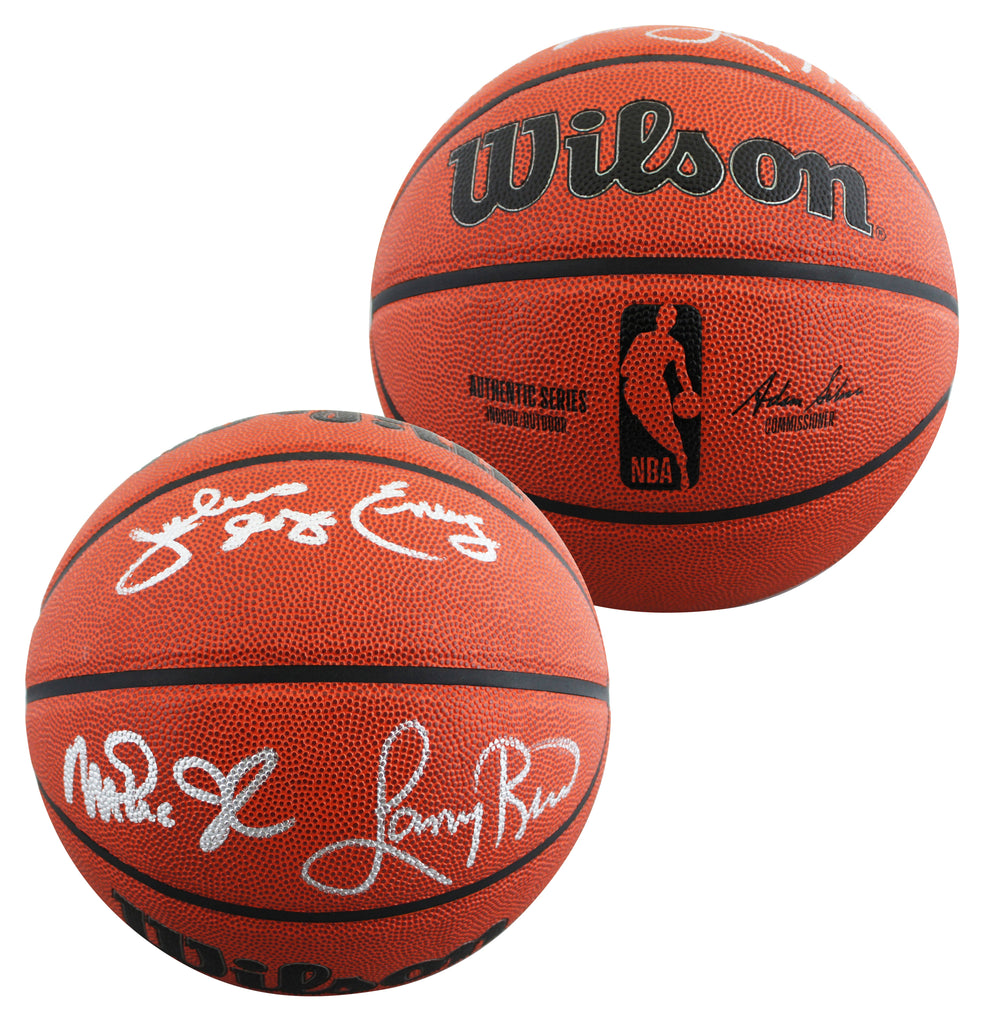 Magic Johnson, Larry Bird & Julius "Dr. J." Erving Signed Wilson Basketball BAS