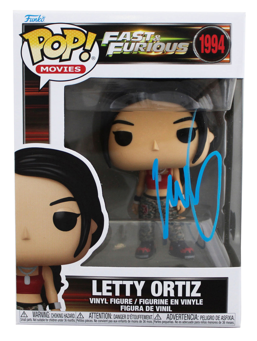 Michelle Rodriguez Fast & Furious Signed Letty Ortiz #1994 Funko Pop Figure BAS