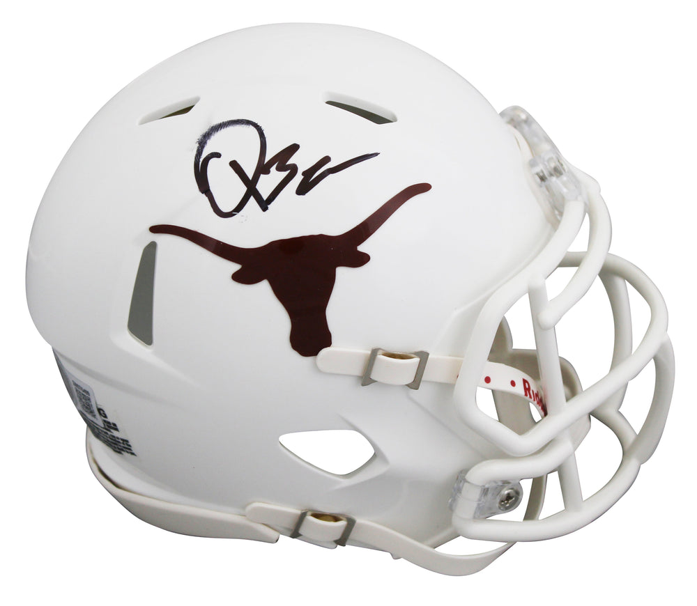 Texas Quinn Ewers Authentic Signed Speed Mini Helmet BAS Witnessed #2W076499