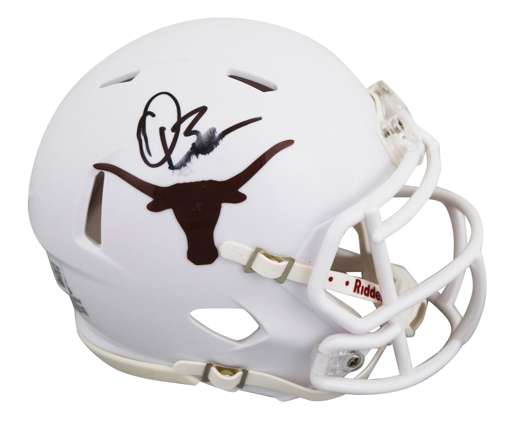 Texas Quinn Ewers Authentic Signed Speed Mini Helmet BAS Witnessed #2W076498