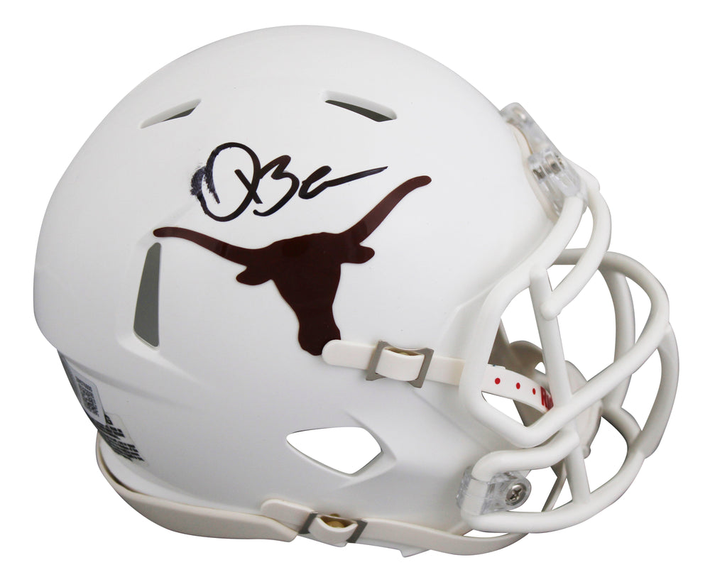 Texas Quinn Ewers Authentic Signed Speed Mini Helmet BAS Witnessed #2W076500
