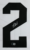 Travis Hunter Authentic Signed White Pro Style Framed Jersey BAS Witnessed