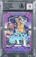 Lakers Magic Johnson Signed 2019 Panini Prizm PW #25 Card Auto 10! BAS Slabbed