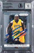 Lakers Shaquille O'Neal Signed 2013 Panini Prizm #204 Card Auto 10! BAS Slabbed