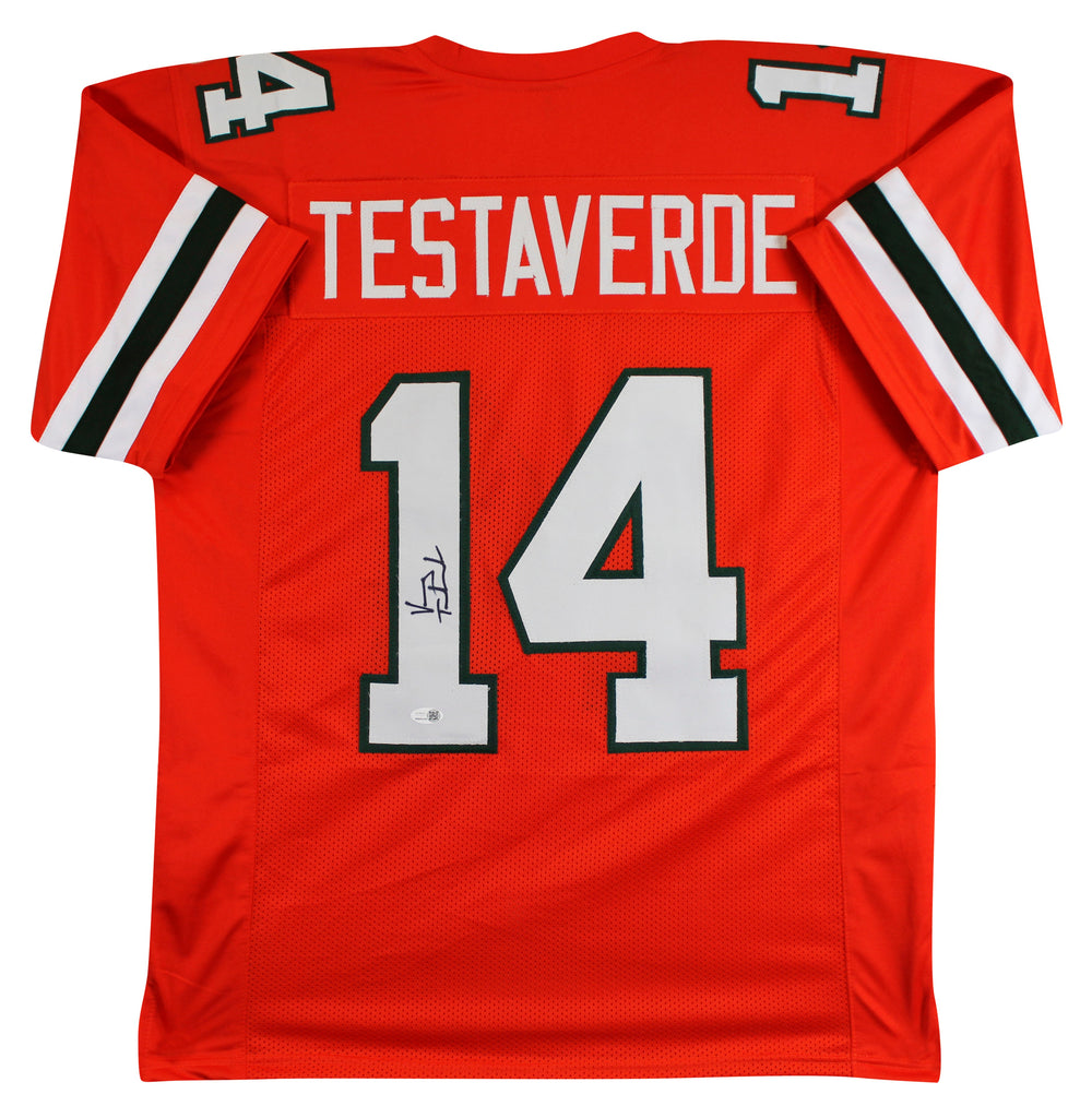 Miami Vinny Testaverde Authentic Signed Orange Pro Style Jersey JSA Witness