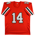 Miami Vinny Testaverde Authentic Signed Orange Pro Style Jersey JSA Witness