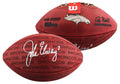 Broncos John Elway Signed Wilson "The Duke" Team Showcase Football BAS Witnessed