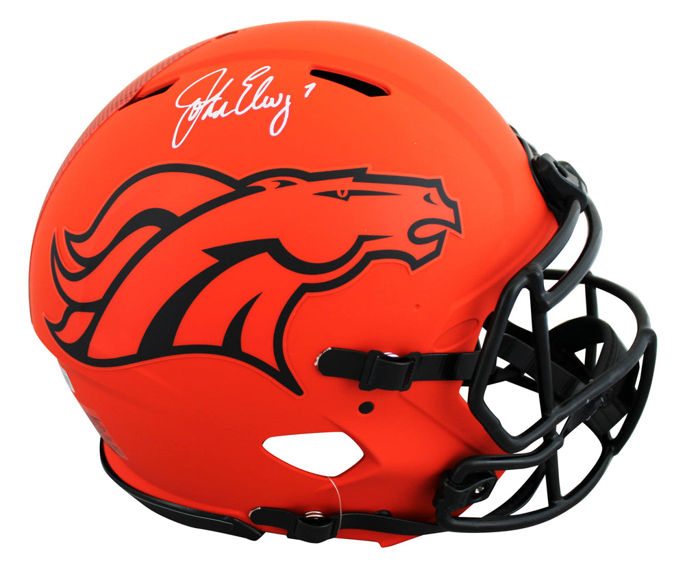 Broncos John Elway Signed Rave Full Size Speed Proline Helmet BAS Witnessed