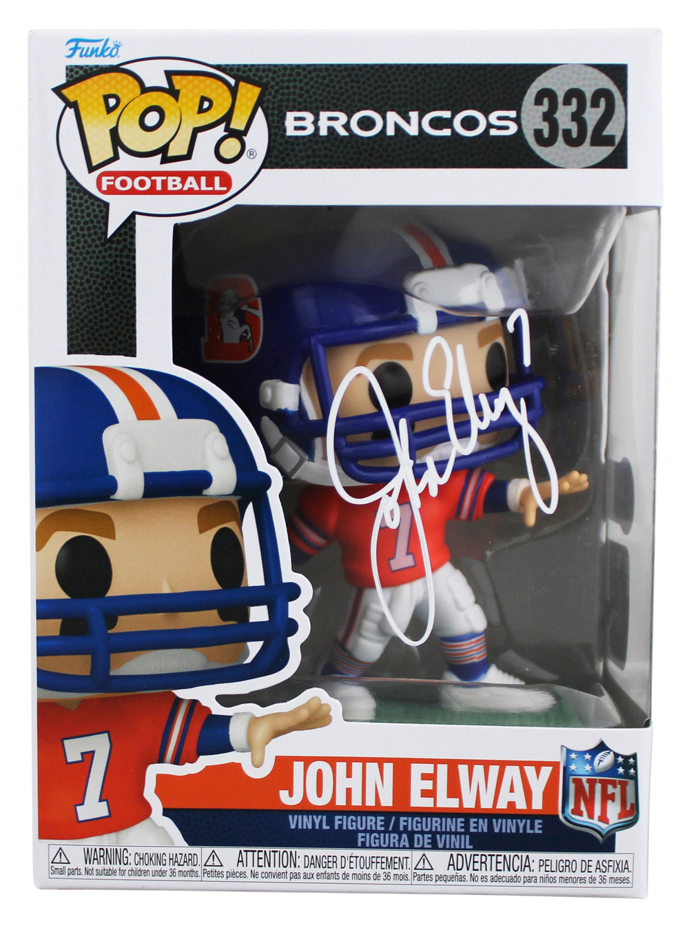 Broncos John Elway Authentic Signed #332 Funko Pop Vinyl Figure BAS Witnessed