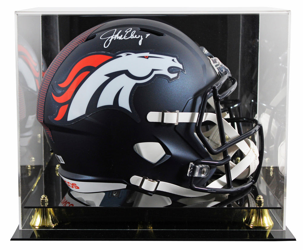 Broncos John Elway Signed Full Size Speed Rep Helmet W/ Case BAS Witnessed