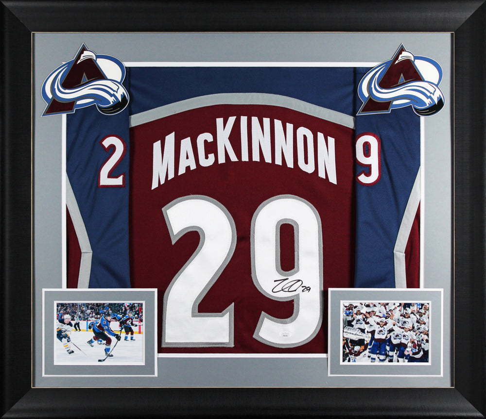 Nathan MacKinnon Authentic Signed Maroon Pro Style Framed Jersey Autographed JSA