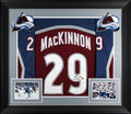Nathan MacKinnon Authentic Signed Maroon Pro Style Framed Jersey Autographed JSA