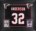 Jamal Anderson Authentic Signed Black Pro Style Framed Jersey BAS Witnessed