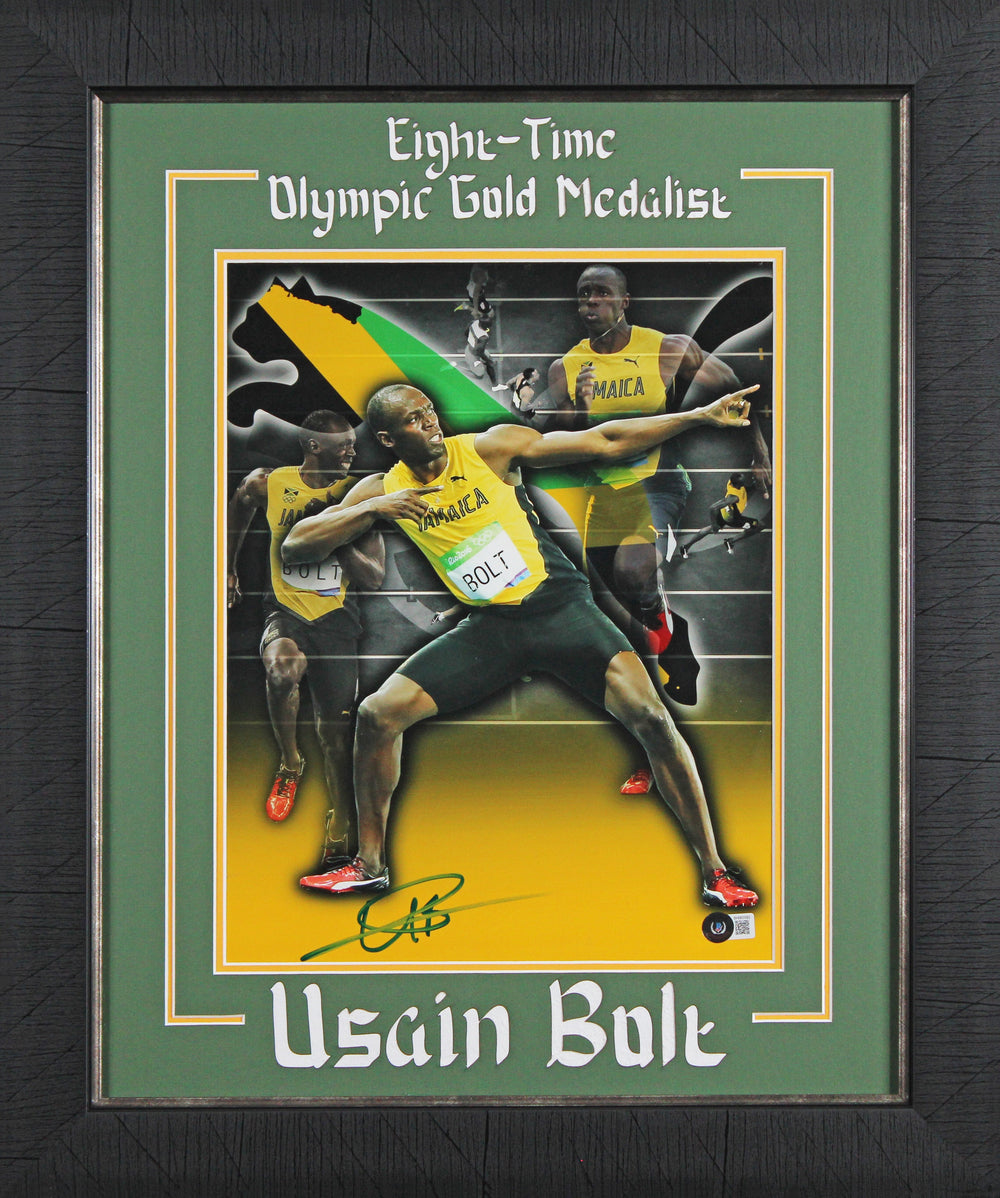 Usain Bolt Authentic Signed 11x14 Framed Vertical Photo Autographed BAS