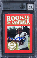 49ers Joe Montana Signed Rookie Flashbacks Card Auto Grade Mint 10! BAS Slabbed