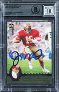 49ers Joe Montana Signed 1995 UD Joe Montana #MT7 Card Auto Grade 10! BAS Slab