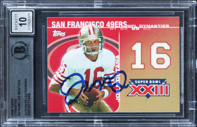 49ers Joe Montana Signed 2008 Topps Dynasties #DYNJM3 Card Auto 10! BAS Slabbed