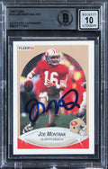 49ers Joe Montana Signed 1990 Fleer #10A Error Card Auto Grade 10! BAS Slabbed